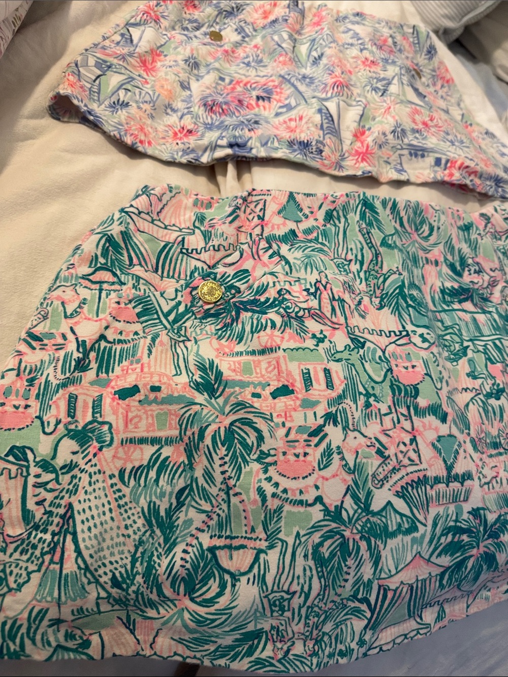 Bundle Printed Cotton Mini Skirts - Pastel Floral & Tropical Prints - Picture 3 of 5